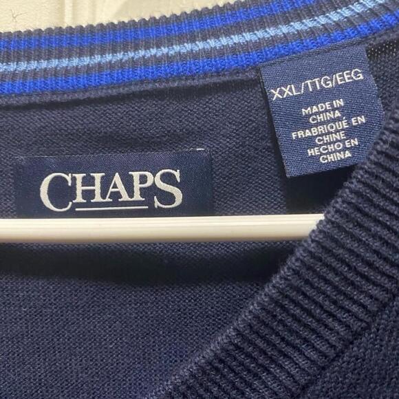 Men's Chaps Men’s Navy Blue Sweater Vest Size XXL Like new condition - Picture 3 of 3